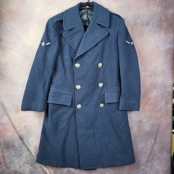 Wearbest Coat Co Other - VINTAGE 1951 Wearbest Coat Co Wool Overcoat Blue 85 28oz USAF Size 35S MENS SMAL